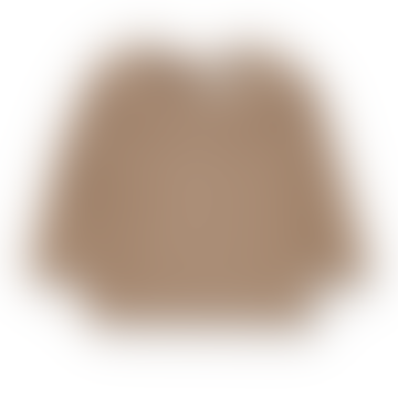 Gina Long Sleeve Jersey Blouse With Collar - Caramel