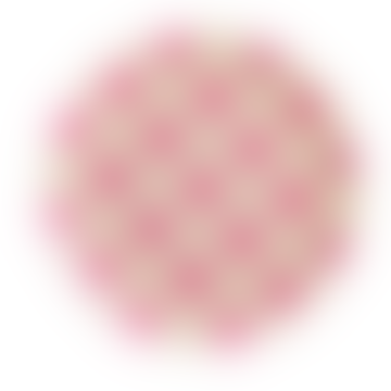 Runde Melaminplatte - Creme - Fuchsia Punkte