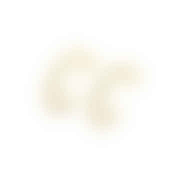 Cubic Zirconia Star Imprint Hoop Earrings 18k Gold Plate White Leaf