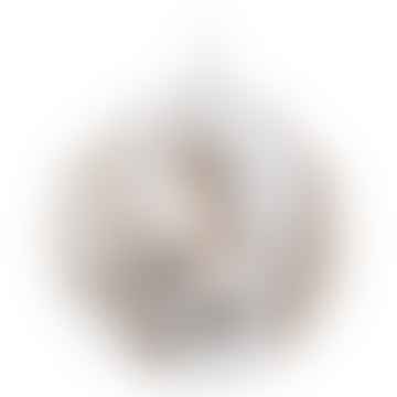 Boule en Verre Transparent avec Arbres Peints Or 12cm