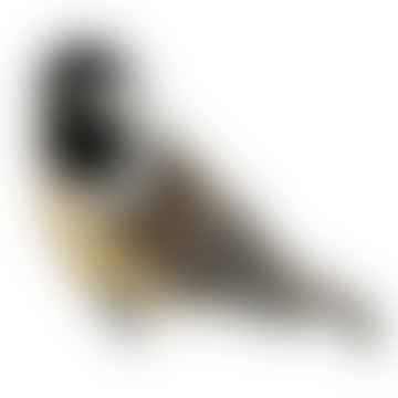 13 cm brauner und schwarzer Federvogel mit Clip
