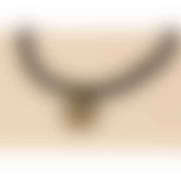 Sahel-Armband aus schwarzem Achat mit silbernem Unity-Charme