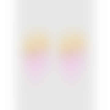Pendientes de aro de vidrio chapado en oro de Ettienne de mujer en rosa