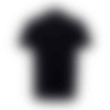 Schwarzes Poloshirt mit grauer Stickerei