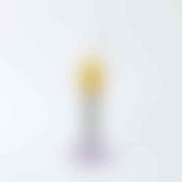 Glass Candlestick Tall- Yellow/Grey/Purple