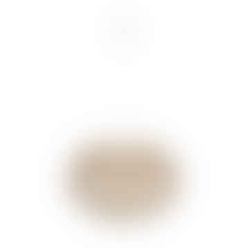 Großer hellbrauner Feder-Eos-Anhängerschirm mit weißem Rosetten-Kordelsatz