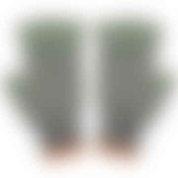 Guantes de cordero rayado de color gris y verde unisex