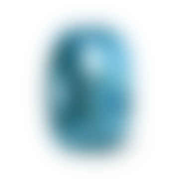 Jarrón de vidrio cromado azul