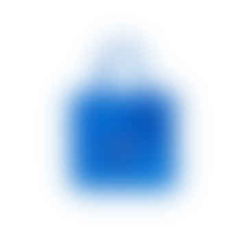 Blaue Einkaufstasche - Rotes Logo groß