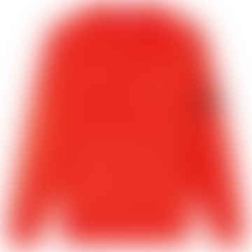 c.p. Company Diagonal Hochgezogenes Fleece-Sweatshirt mit Rundhalsausschnitt Rot