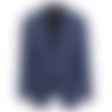 Micro Houndstooth Suit Jacket - Azul / Negro