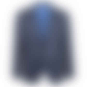 Tweed-Anzugsjacke mit Fischgrätenmuster - Marineblau