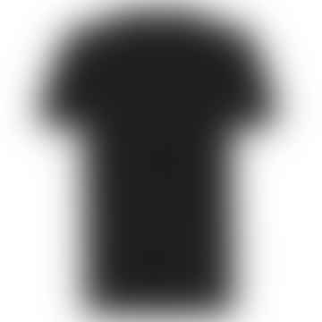 Camiseta elástica con cuello redondo - Negro