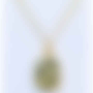 Collar colgante de rectángulo de Lapis London - chapado en oro
