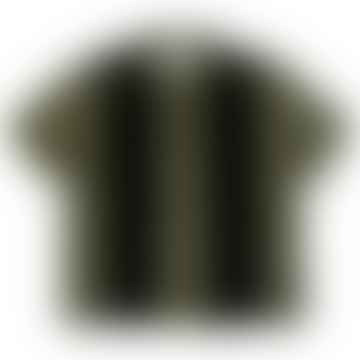 Velour Stripe Shirt - Olive / Black