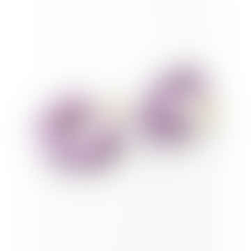 I miei orecchini a cerchio di gemme di Doris Chunky in lilla