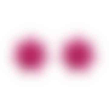 Star Stud Earrings - Hot Pink Glitter