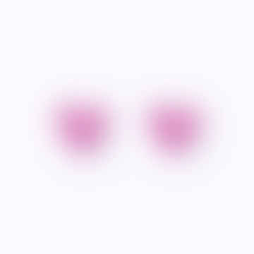 Heart Stud Earrings - Pink Mirror