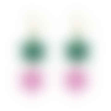 Star Dangle Earrings - Emerald Glitter