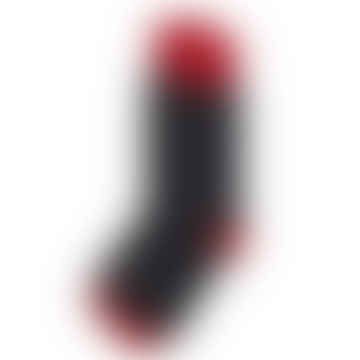 Polka Dot Cotton Socks - Black / Red