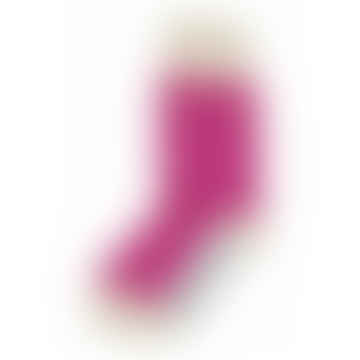Gepunktete Baumwollsocken - Fuchsia Pink / Creme