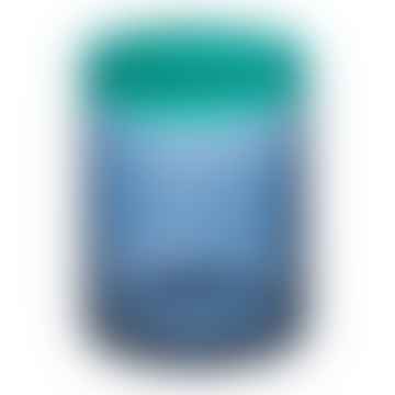 Grand pot de conservation en verre aux couleurs contrastées bleu et aqua taille 1700 ml