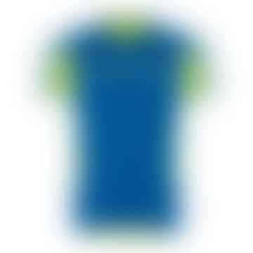 T-shirt Run Logo Uomo Deep Blue/verde Lime