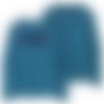 Camiseta L/S Cap Cool Daily Graphic - Boardshort Logo: Wavy Blue X -Dye