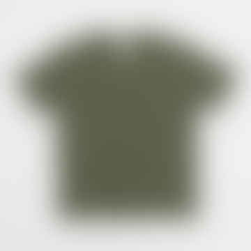 Camiseta de manga corta de algodón orgánico de ajuste suelto en el ejército verde