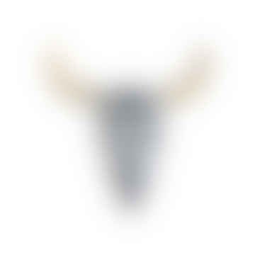 Tribal Bison Wall Head - Silver