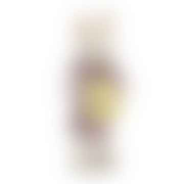 Weißer Osterhase mit lila Kleid und gelbem Ei