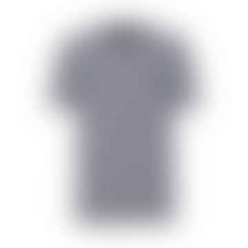 Dunkelblau reines Leinen horizontal gestreifte T -Shirt