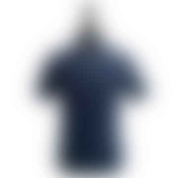 Marine Marino Blue Piquet Baumwoll Schlankes passendes Polo T -Shirt