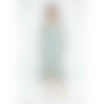 Creme weiße riadblaue Natasja -Frill -Kleid