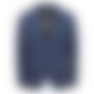 - Navy Blue Linen And Cotton Blend 2 Button Jacket Cn3966