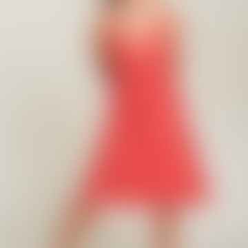 Multiposition kurzes Cupro -Kleid rot