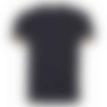 Schwarzer kräftiger Tipp -Pique -T -Shirt