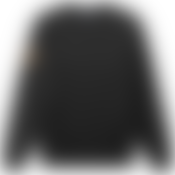 Laurel Couronne à imprimé graphique Équipage rond en tricot noir