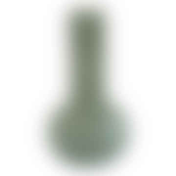 Green Tall Bulb Glass Vase