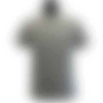 Grau gestreiftes nachhaltiges Pique -Baumwoll -Polo -Hemd