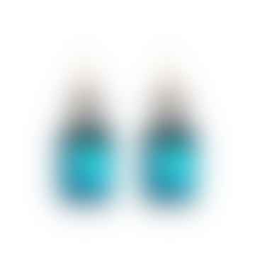 Boucle d'oreille jumelle jumelle en turquoise avec clair