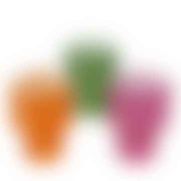 Color Pop Loops Reversible Glass Glass Porta di tealight: arancione, verde o rosa