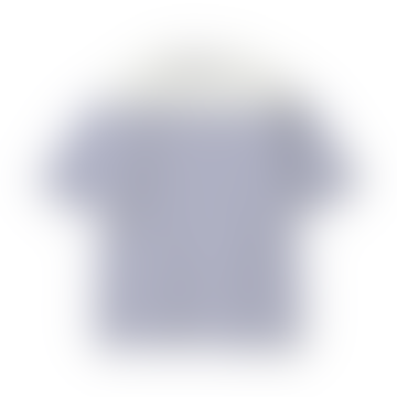 Cotton Nylon Crewneck Pullover | White/blue Stripes