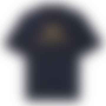 Navy Wreath Logo Print T Shirt