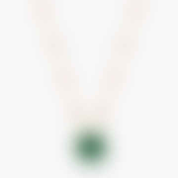 Green Square Stone Pendant Necklace