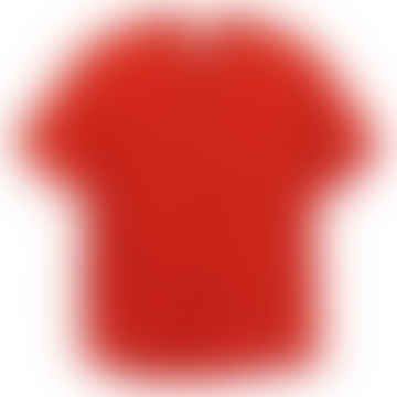 Kurzfloriges entspanntes T-Shirt Rot