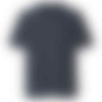 Katlego gewebter Streifen T -Shirt Dark Navy / Weiß