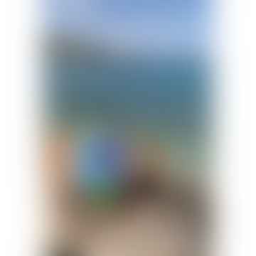 Toalla de playa abstracta azul marino lima