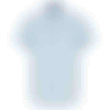 Linen Blend Short Sleeve Shirt - Light Blue