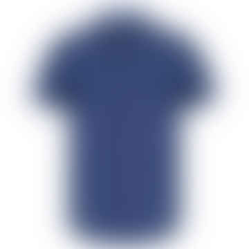 Camisa de manga corta de mezcla de lino - Azul marino
